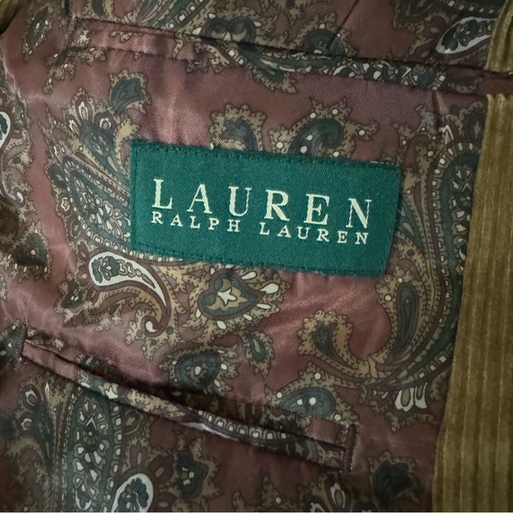 Lauren Ralph Lauren Mens Corduroy Blazer Jacket in Camel Brown - Picture 6 of 7